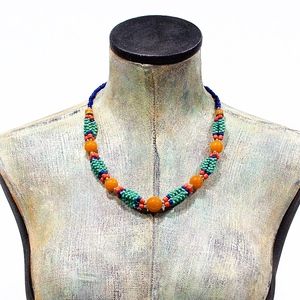 VTG 80's African Glass and Rain Necklace